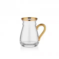 NIHAVENT HANDLE BRIGHT GOLD TEA GLASS ST 6 PIECE