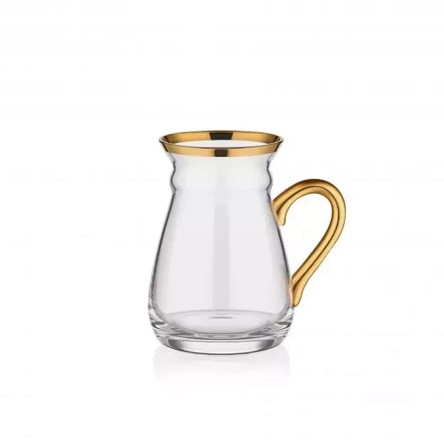 NIHAVENT HANDLE BRIGHT GOLD TEA GLASS ST 6 PIECE